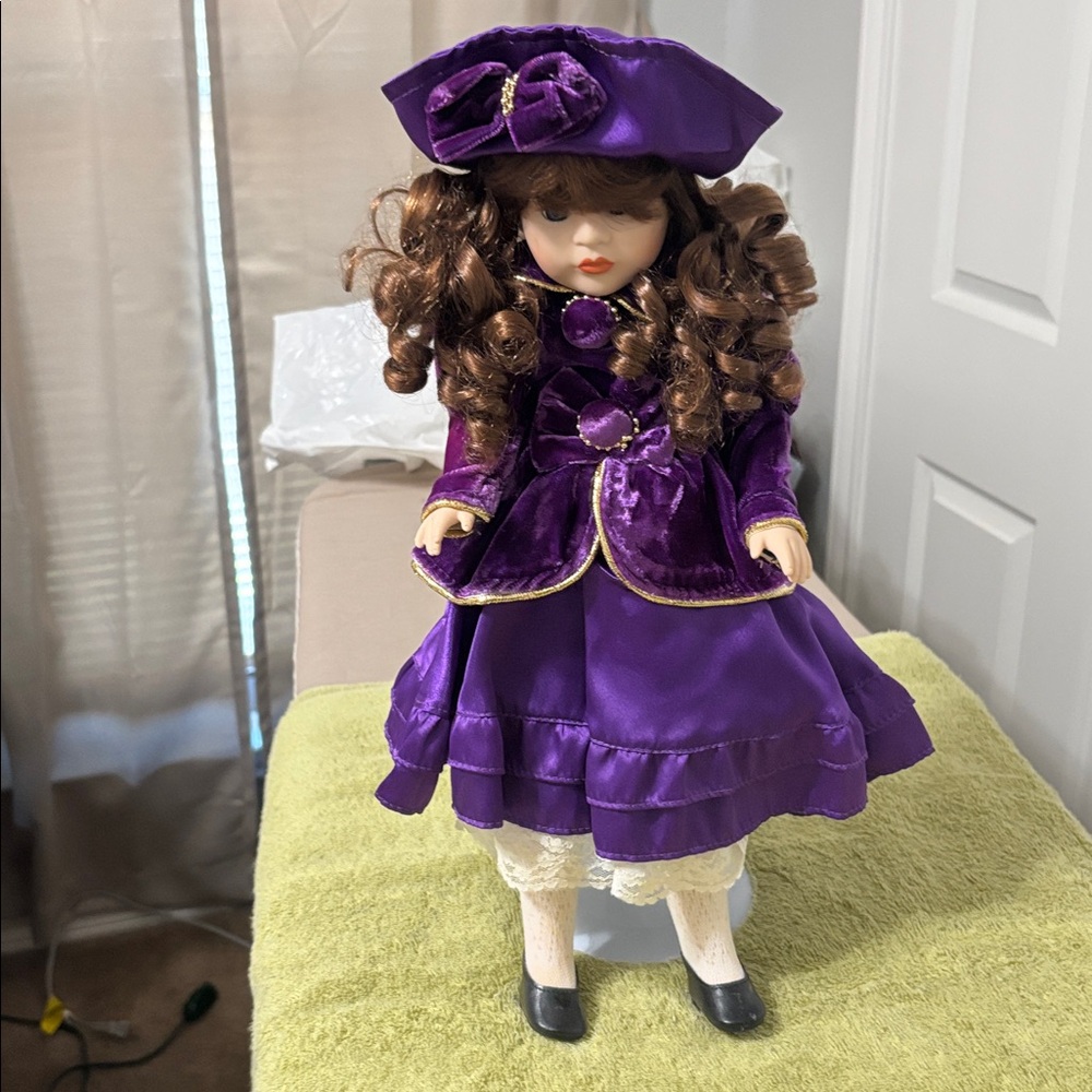 Elegant Purple Doll with Hat
